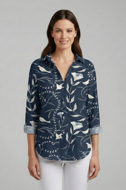 Lena | V-Neck Printed Blouse