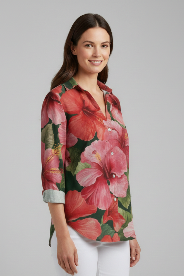 Lena | V-Neck Printed Blouse