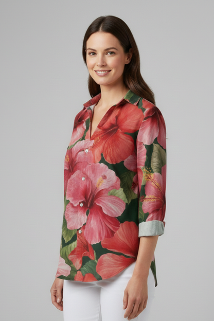 Lena | V-Neck Printed Blouse