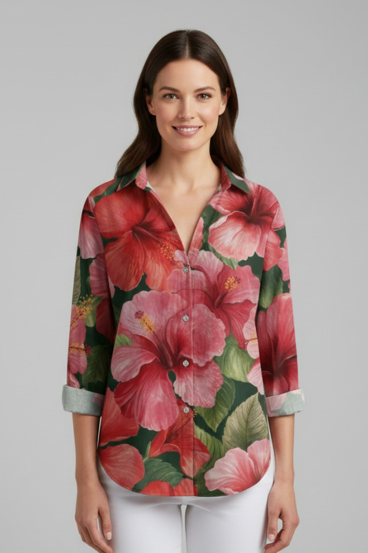 Lena | V-Neck Printed Blouse