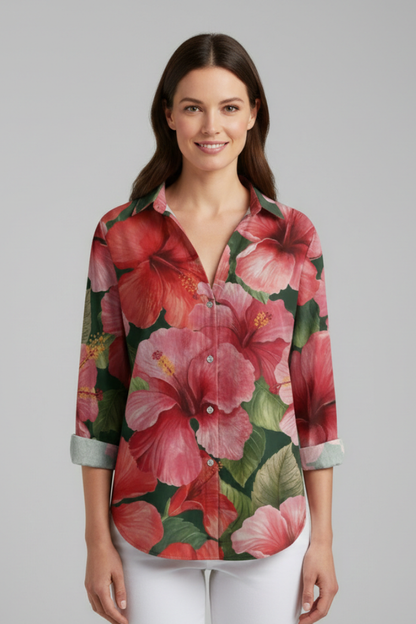 Lena | V-Neck Printed Blouse