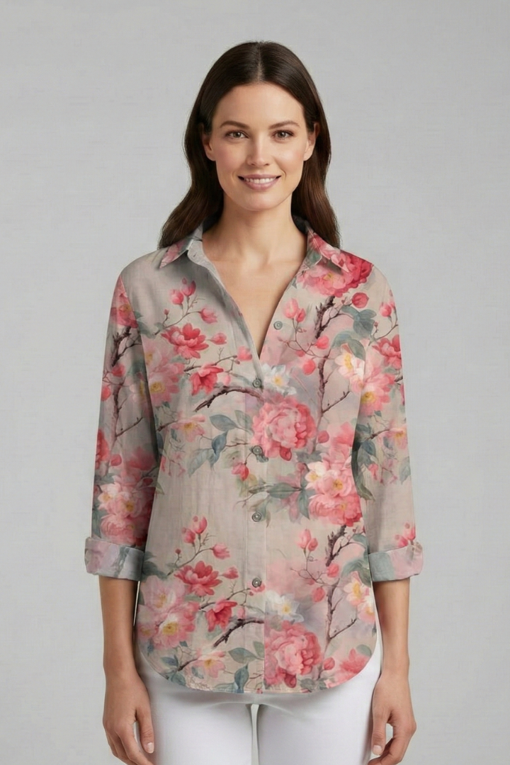 Lena | V-Neck Printed Blouse