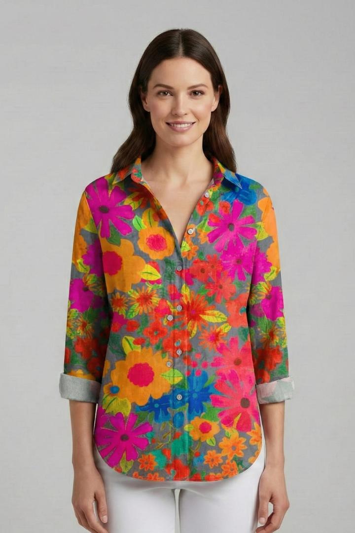 Lena | V-Neck Printed Blouse