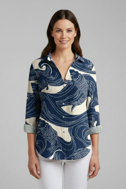 Lena | V-Neck Printed Blouse