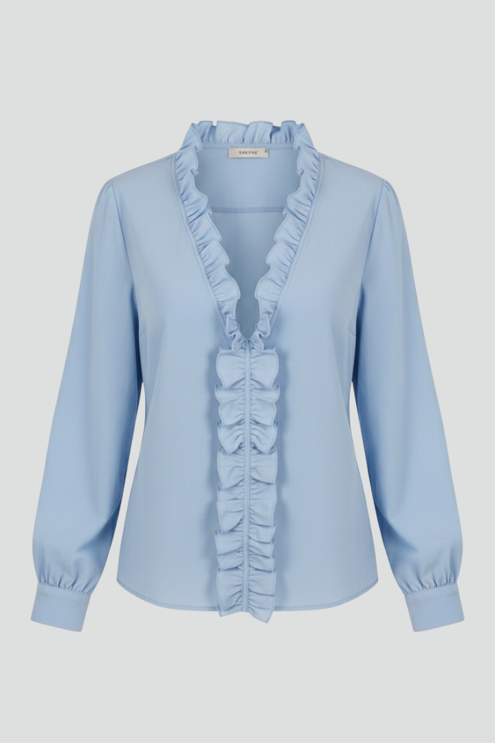 Livia | V Neck Ruffle Detail Blouse