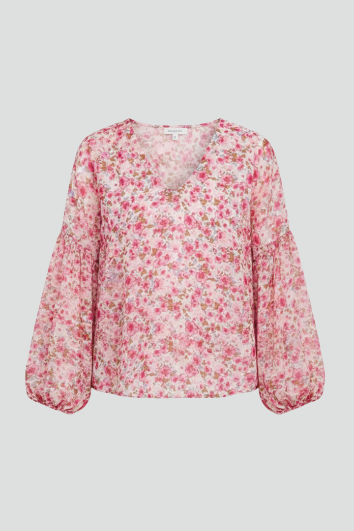 Lila | Floral Print V Neck Blouse