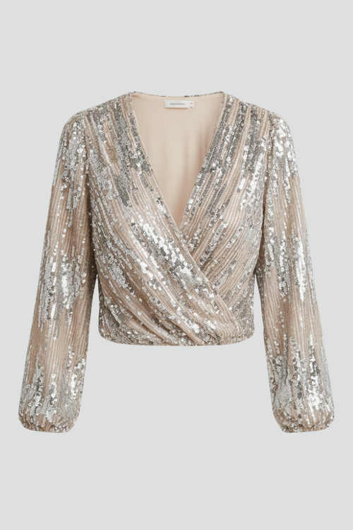 Lila | V Neck Sequin Blouse