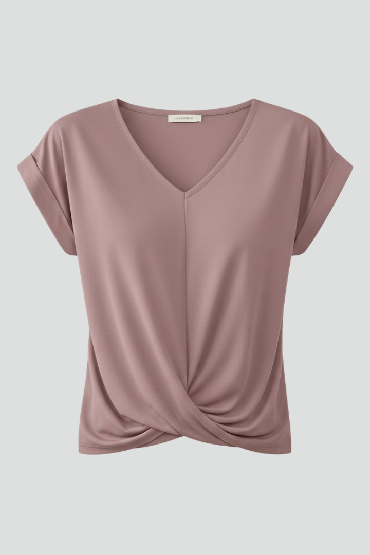Lena | V Neck Short Sleeve Blouse