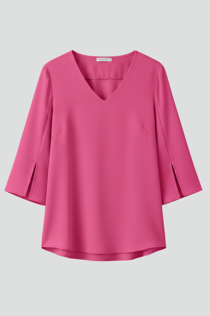 Lila | V Neck Short Sleeve Blouse