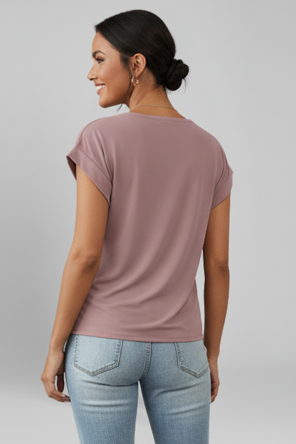Lena | V Neck Short Sleeve Blouse