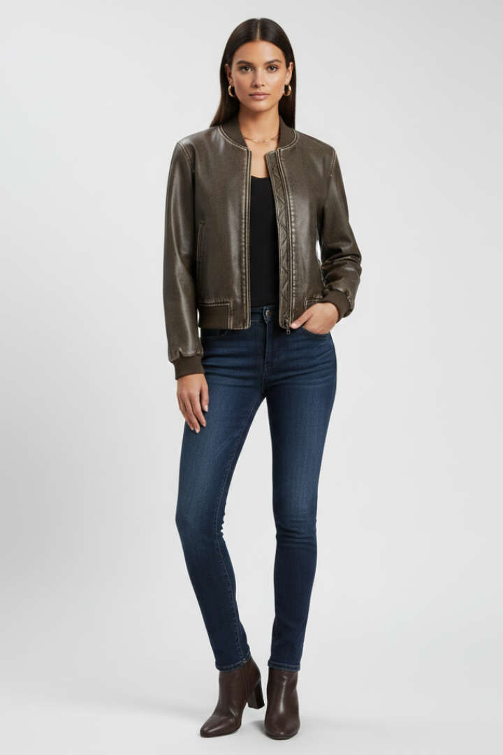 Luna | Chic Collared Bomber Jacket