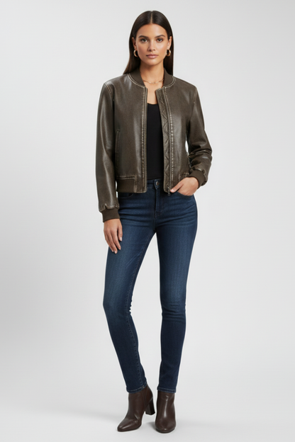 Luna | Chic Collared Bomber Jacket
