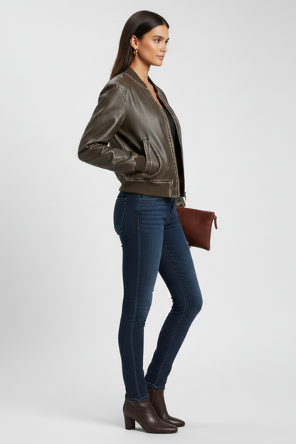 Luna | Chic Collared Bomber Jacket