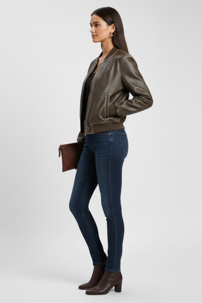 Luna | Chic Collared Bomber Jacket