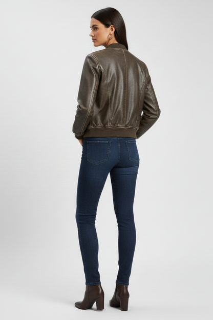 Luna | Chic Collared Bomber Jacket