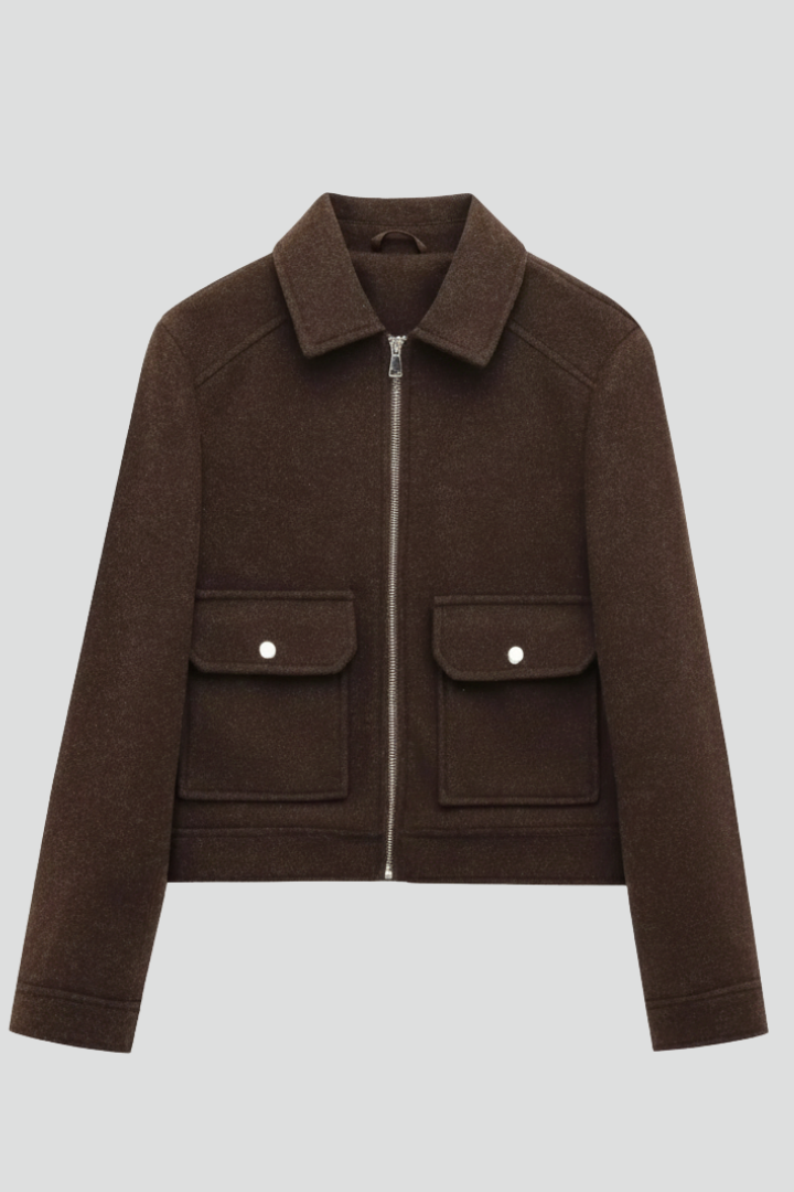 Lena | Chic Bomber Jacket with Lapel Collar