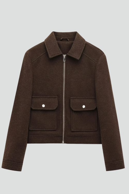Lena | Chic Bomber Jacket with Lapel Collar