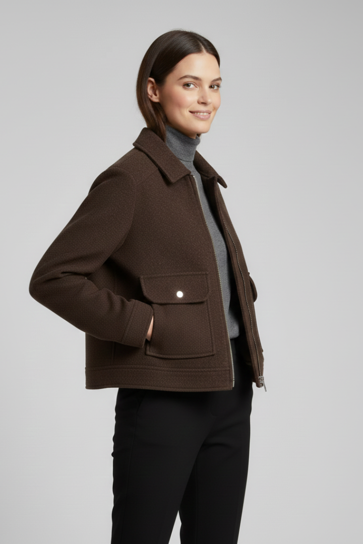 Lena | Chic Bomber Jacket with Lapel Collar