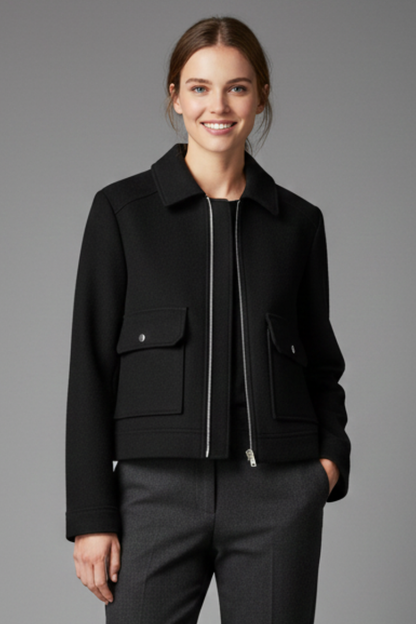 Lena | Chic Bomber Jacket with Lapel Collar