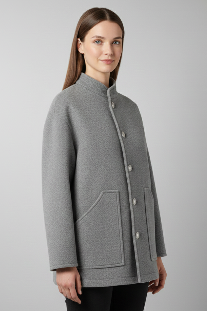 Lena | Luxe Bomber Jacket with Snap Closure