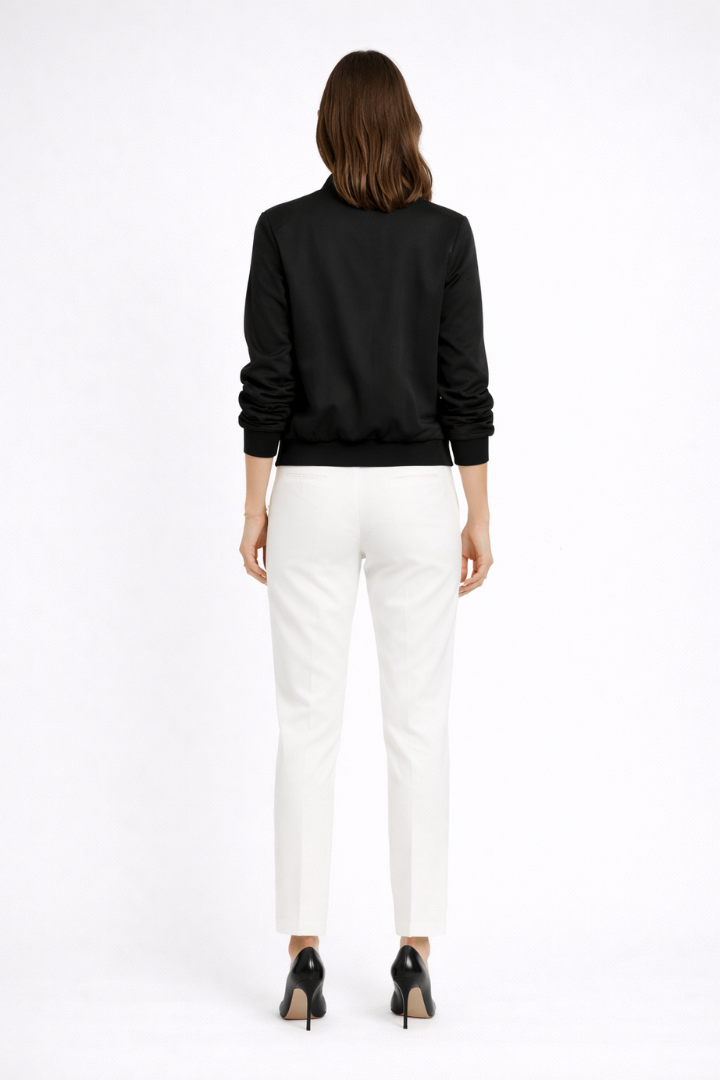 Lila | Luxe Bomber Jacket with Zip Closure