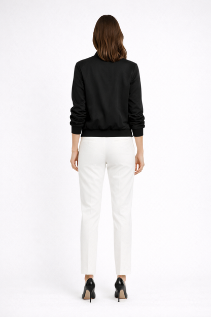 Lila | Luxe Bomber Jacket with Zip Closure