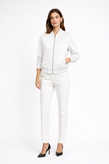 Lila | Luxe Bomber Jacket with Zip Closure