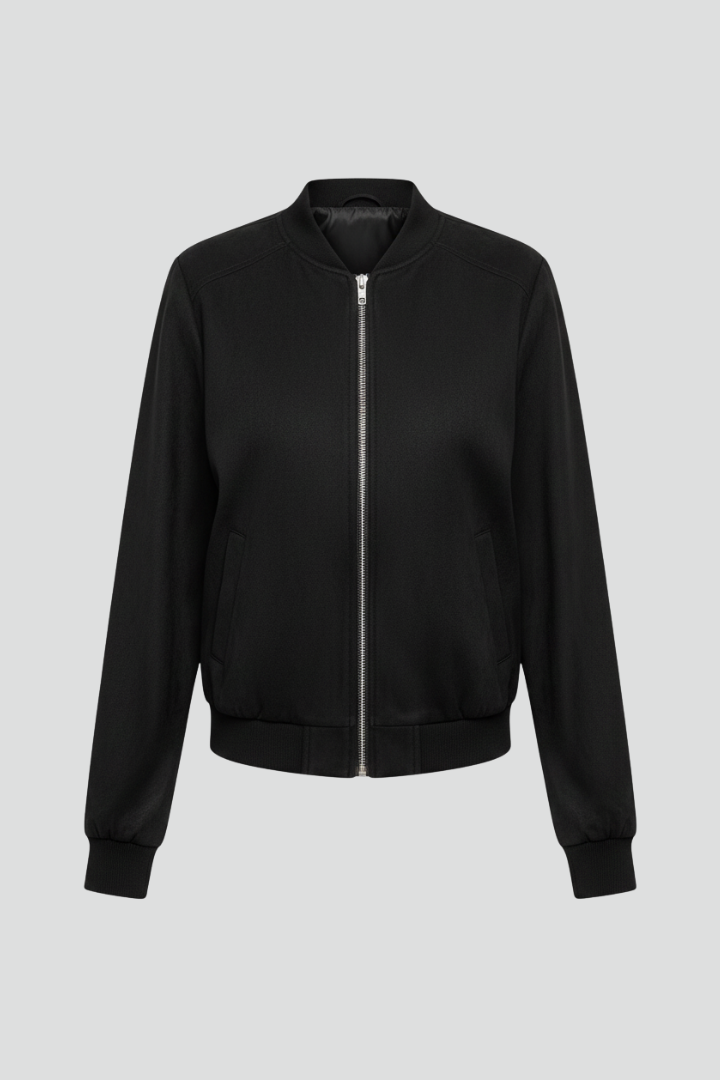 Lila | Luxe Bomber Jacket with Zip Closure