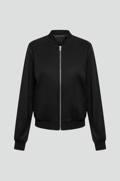 Lila | Luxe Bomber Jacket with Zip Closure