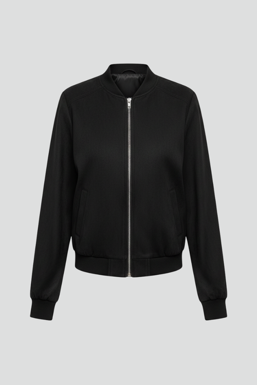 Lila | Luxe Bomber Jacket with Zip Closure