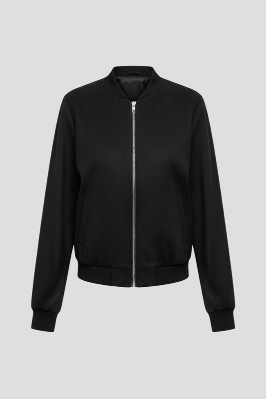Lila | Luxe Bomber Jacket with Zip Closure