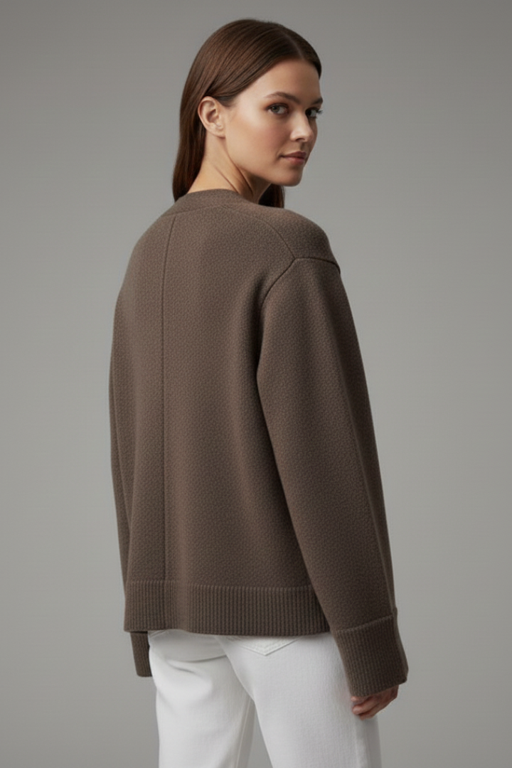 Lila | V-Neck Cardigan with Patch Pockets