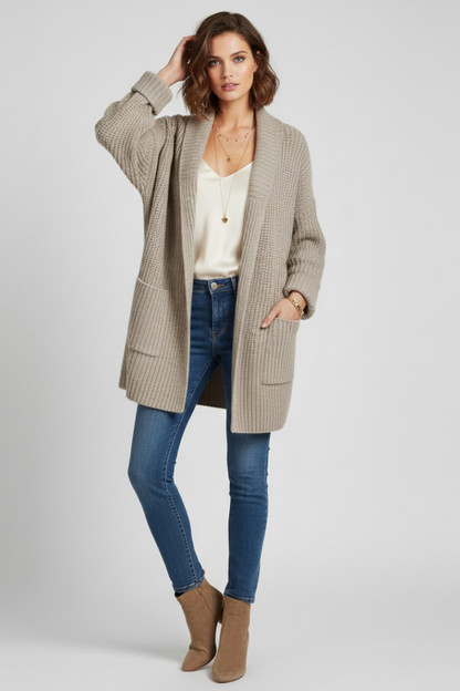 Lila | V Neck Ribbed Cardigan
