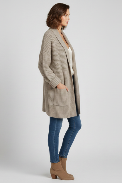Lila | V Neck Ribbed Cardigan