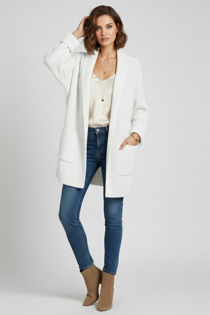 Lila | V Neck Ribbed Cardigan