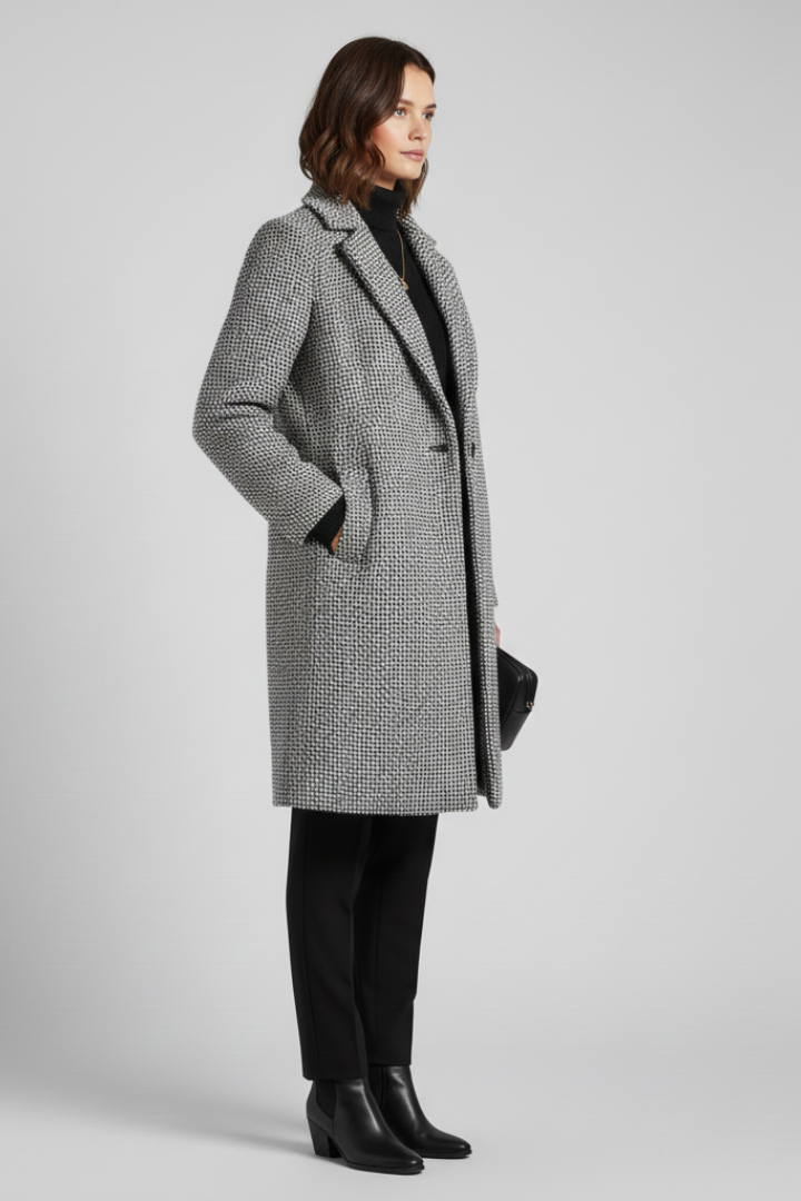 Isla | Textured Blazer Collar Coat
