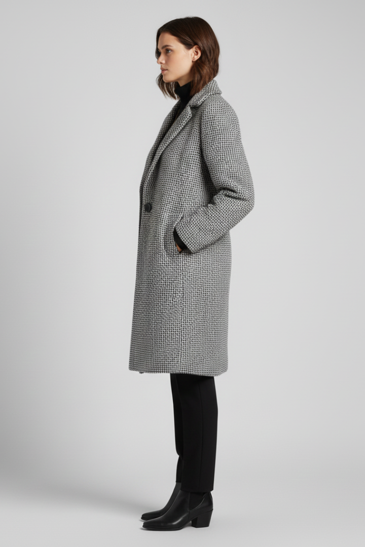 Isla | Textured Blazer Collar Coat
