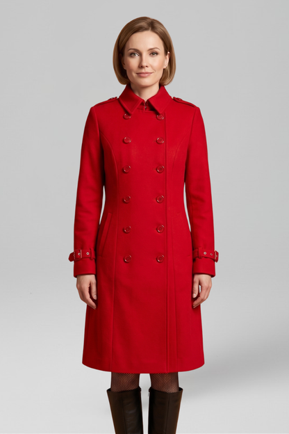 Lila | Elegant Double-Breasted Long Sleeve Coat