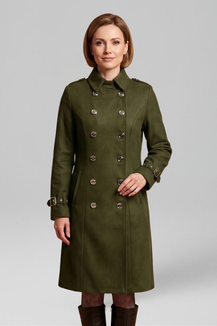 Lila | Elegant Double-Breasted Long Sleeve Coat