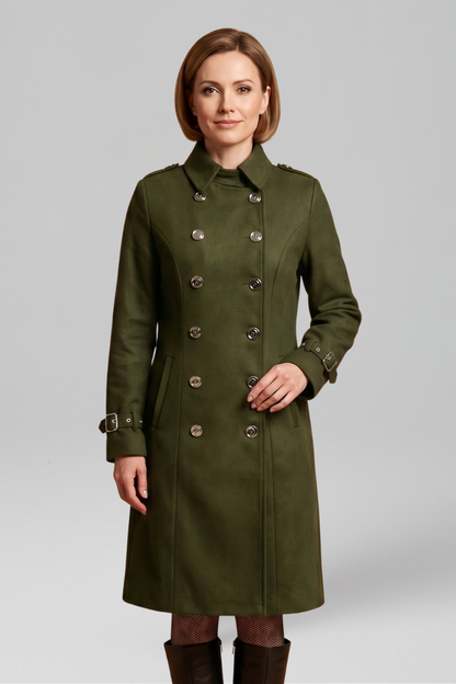 Lila | Elegant Double-Breasted Long Sleeve Coat