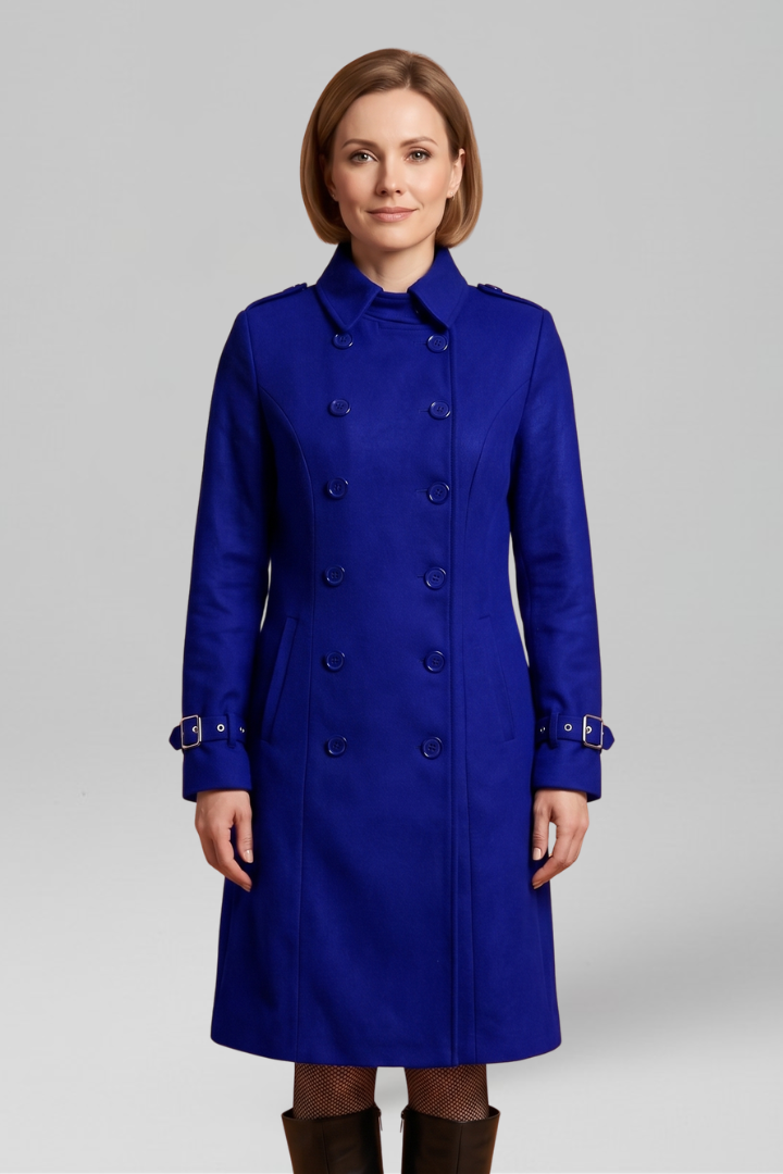 Lila | Elegant Double-Breasted Long Sleeve Coat