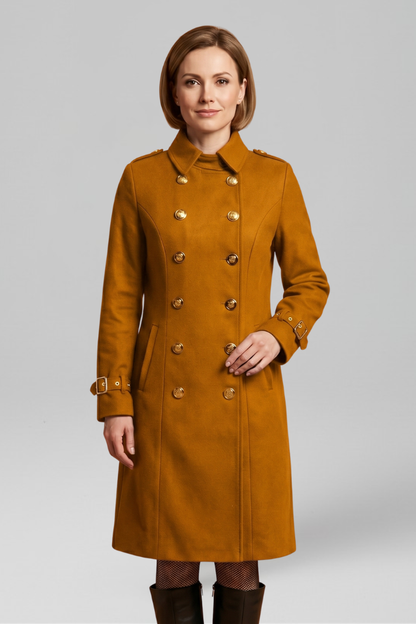 Lila | Elegant Double-Breasted Long Sleeve Coat