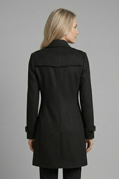 Lila | Elegant Double-Breasted Long Sleeve Coat