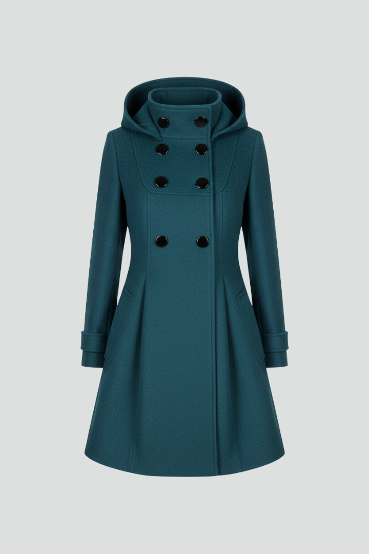 Lena | Hooded Double Button Coat
