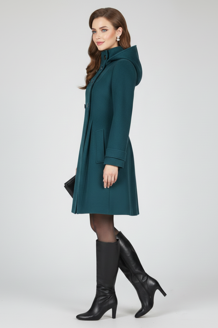 Lena | Hooded Double Button Coat