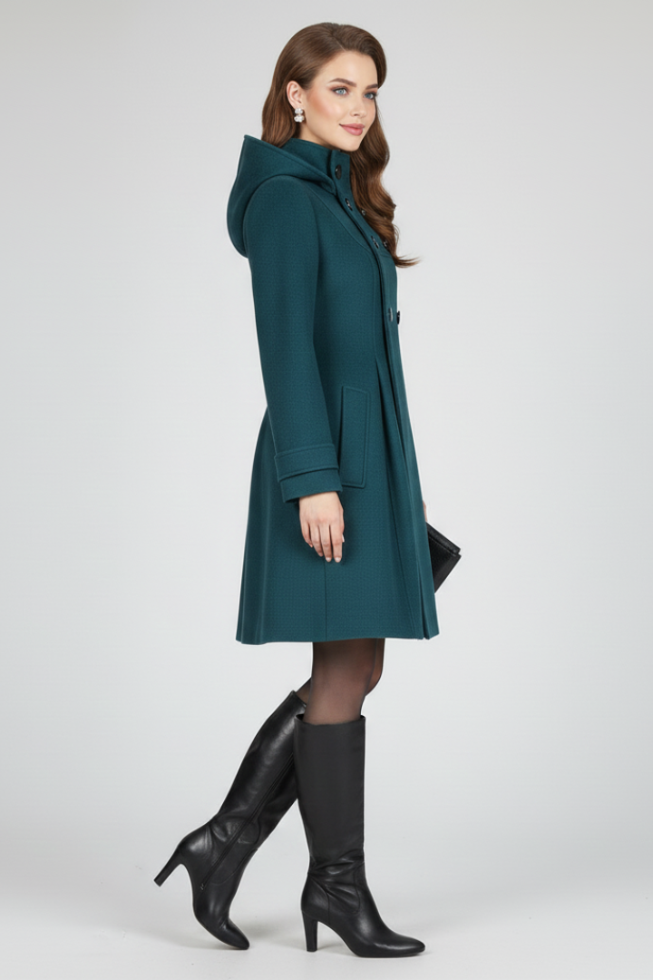 Lena | Hooded Double Button Coat