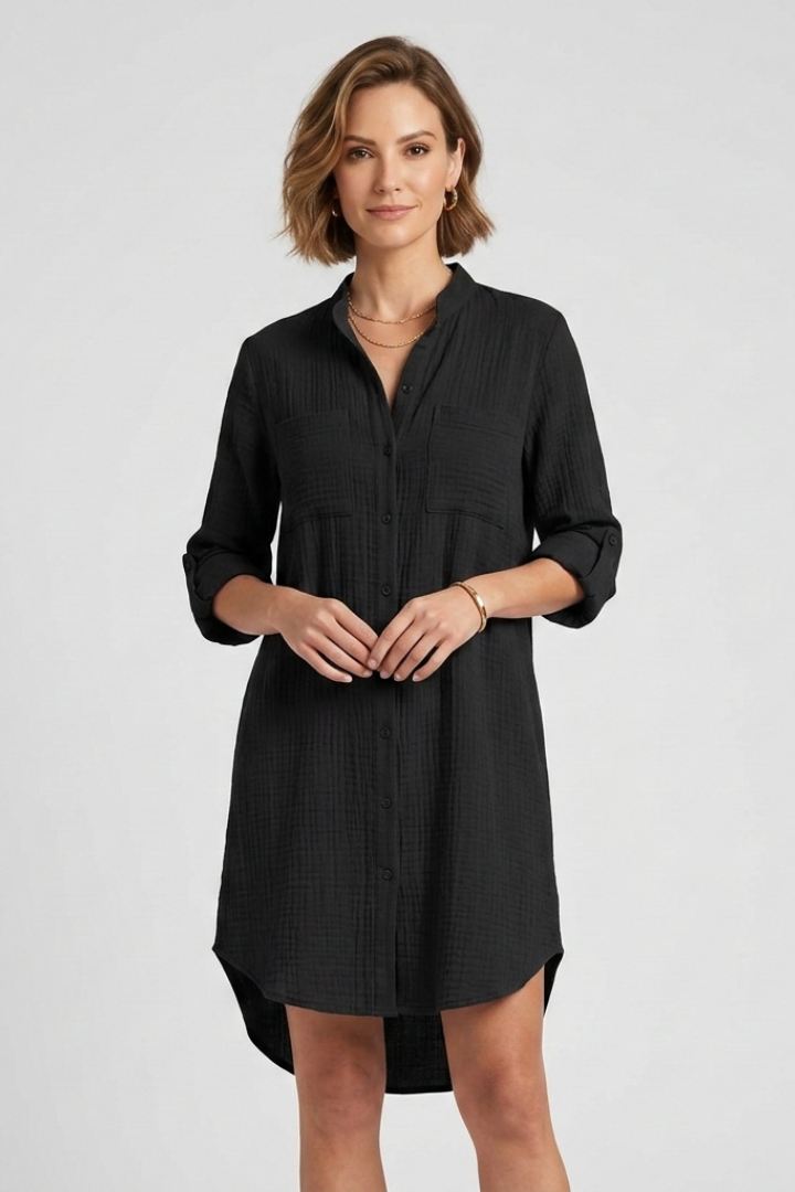 Elena | Buttoned Long Sleeve Cover Up