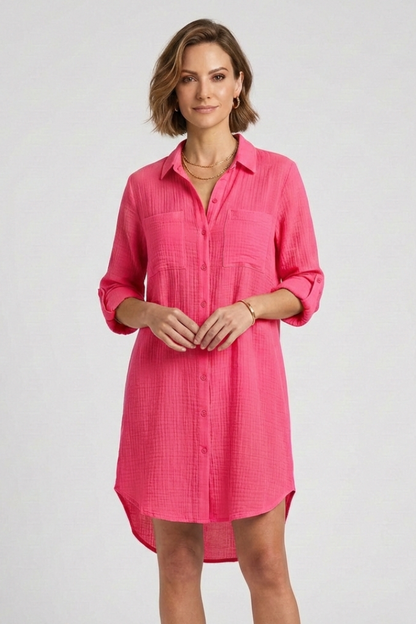 Elena | Buttoned Long Sleeve Cover Up