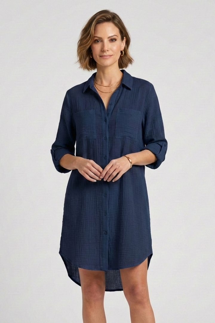 Elena | Buttoned Long Sleeve Cover Up