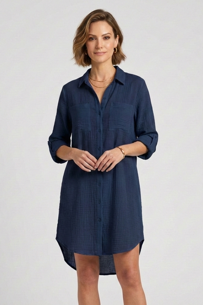Elena | Buttoned Long Sleeve Cover Up